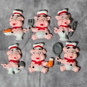 Pig Magnet Chef Retro Vintage Kitchen Decor Wiggly Eyes